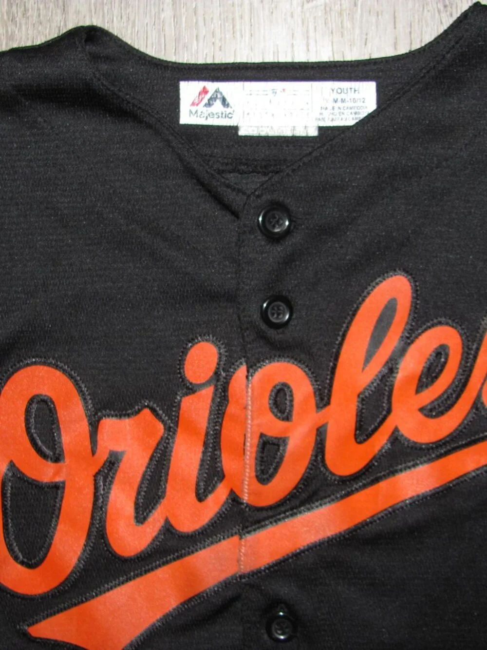 Boys Youth Size M Machado Baltimore Orioles Majestic MLB Baseball Jersey Black